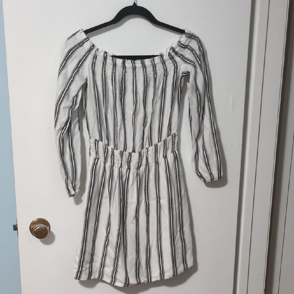 Dynamite Off-Shoulder Striped Dress